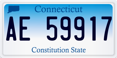 CT license plate AE59917
