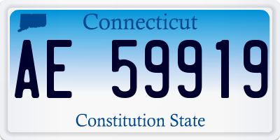CT license plate AE59919
