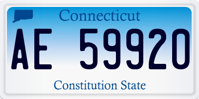 CT license plate AE59920
