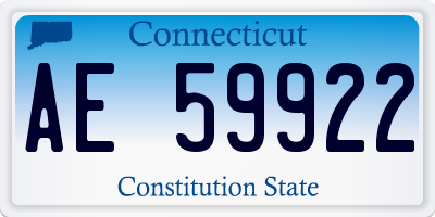CT license plate AE59922