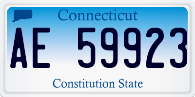 CT license plate AE59923
