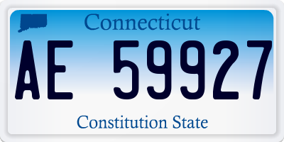CT license plate AE59927