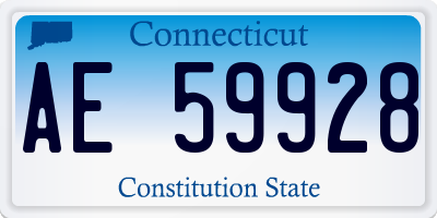 CT license plate AE59928