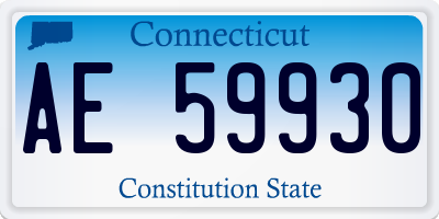 CT license plate AE59930