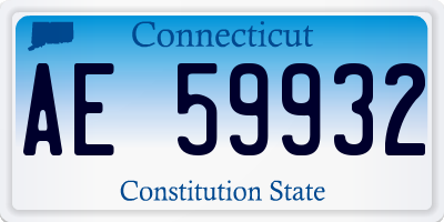 CT license plate AE59932