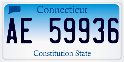 CT license plate AE59936