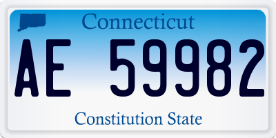 CT license plate AE59982