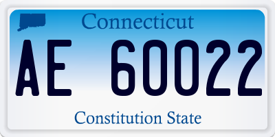 CT license plate AE60022