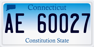 CT license plate AE60027