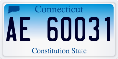 CT license plate AE60031