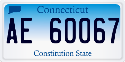 CT license plate AE60067