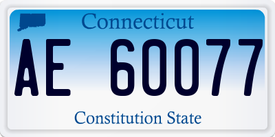CT license plate AE60077