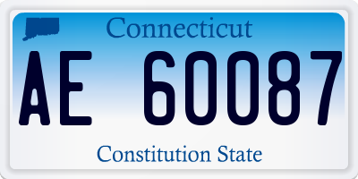 CT license plate AE60087