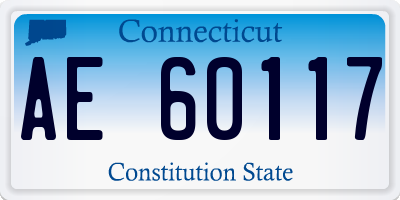 CT license plate AE60117