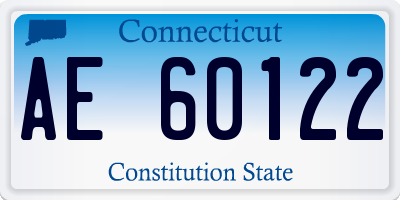 CT license plate AE60122