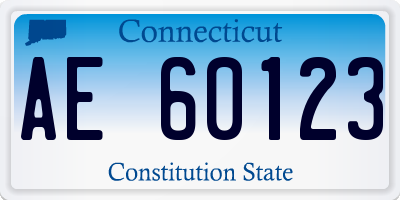 CT license plate AE60123