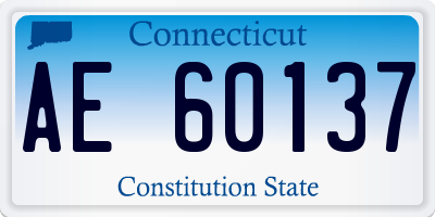 CT license plate AE60137