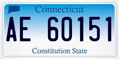 CT license plate AE60151