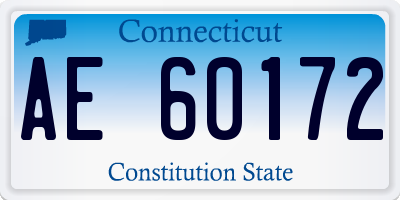 CT license plate AE60172