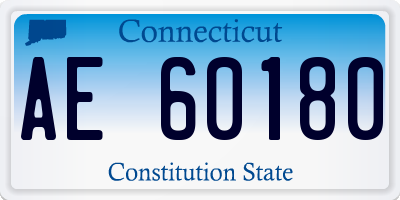 CT license plate AE60180