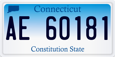 CT license plate AE60181