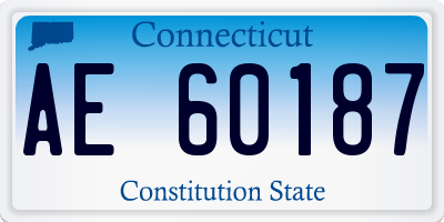 CT license plate AE60187