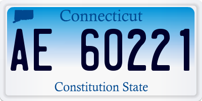 CT license plate AE60221