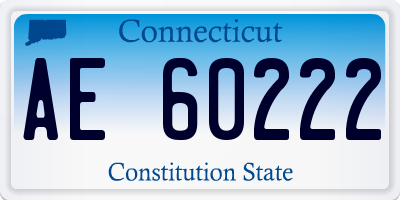 CT license plate AE60222