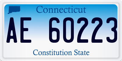 CT license plate AE60223