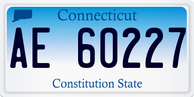 CT license plate AE60227