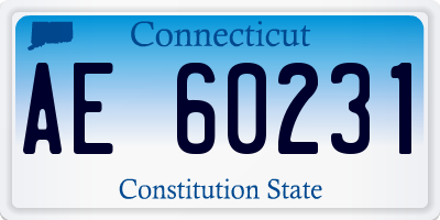 CT license plate AE60231