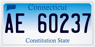 CT license plate AE60237