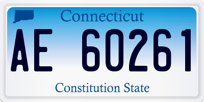 CT license plate AE60261