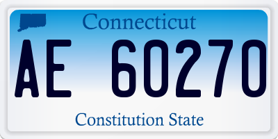 CT license plate AE60270