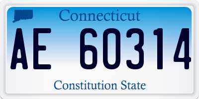 CT license plate AE60314