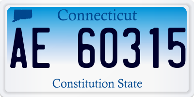 CT license plate AE60315