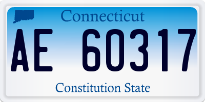 CT license plate AE60317