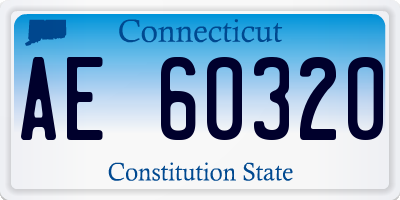 CT license plate AE60320