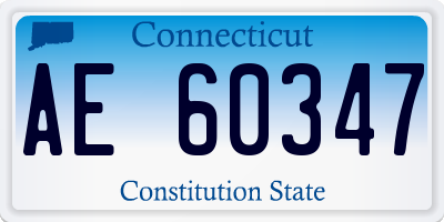 CT license plate AE60347