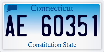 CT license plate AE60351