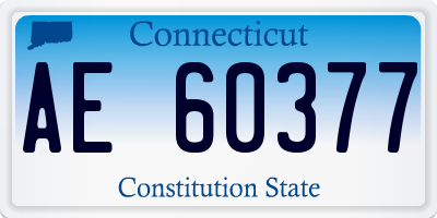 CT license plate AE60377