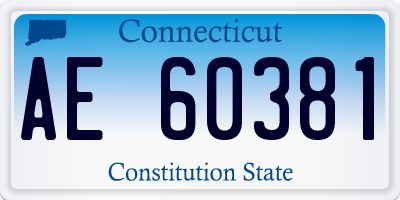 CT license plate AE60381