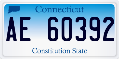 CT license plate AE60392