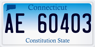 CT license plate AE60403
