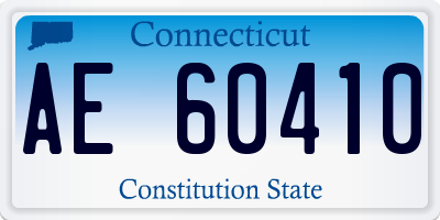 CT license plate AE60410