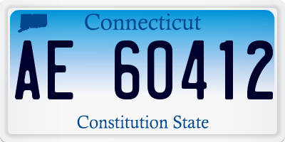 CT license plate AE60412