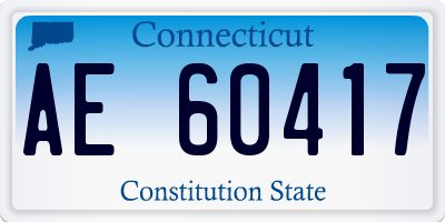 CT license plate AE60417