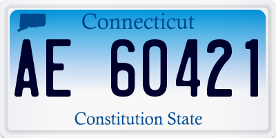 CT license plate AE60421