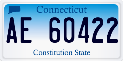 CT license plate AE60422
