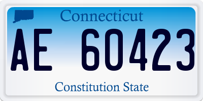 CT license plate AE60423